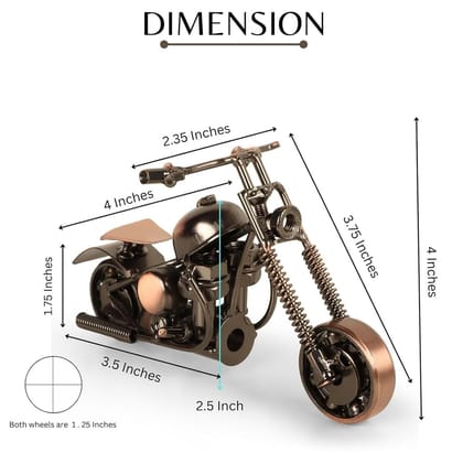 Black Silver Iron Mini Bike For Home Decor Decorative Showpiece Showcase