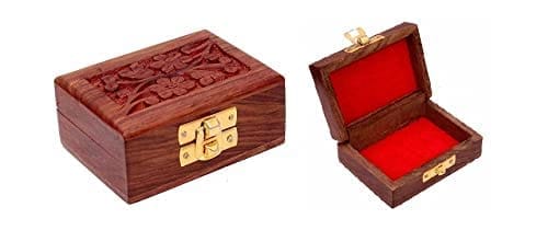 Brown Handicraft Wooden Mini Small Size Organizer Storage Box  For Ear Rings And Nose Pins