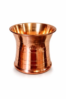 Brown Traditional Pure Copper Water Glass, Handcrafted Tamba Glass For Pooja