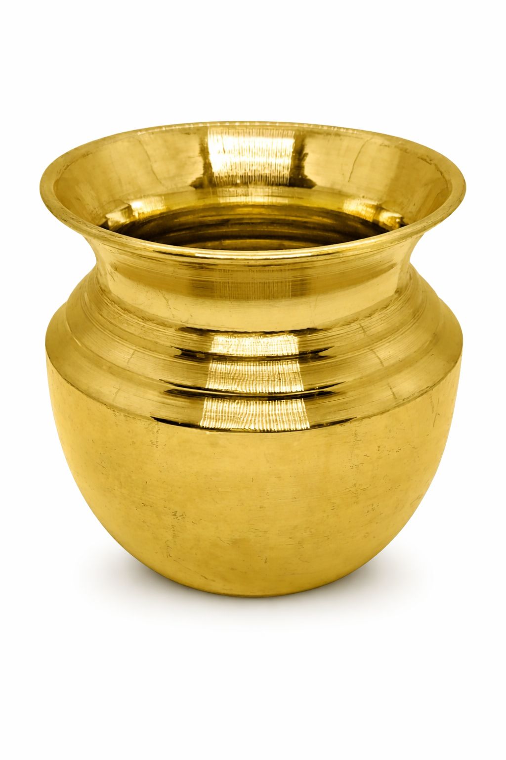 Gold Pure Brass Puja Kalash, Traditional Brass Lota For Daily Worship