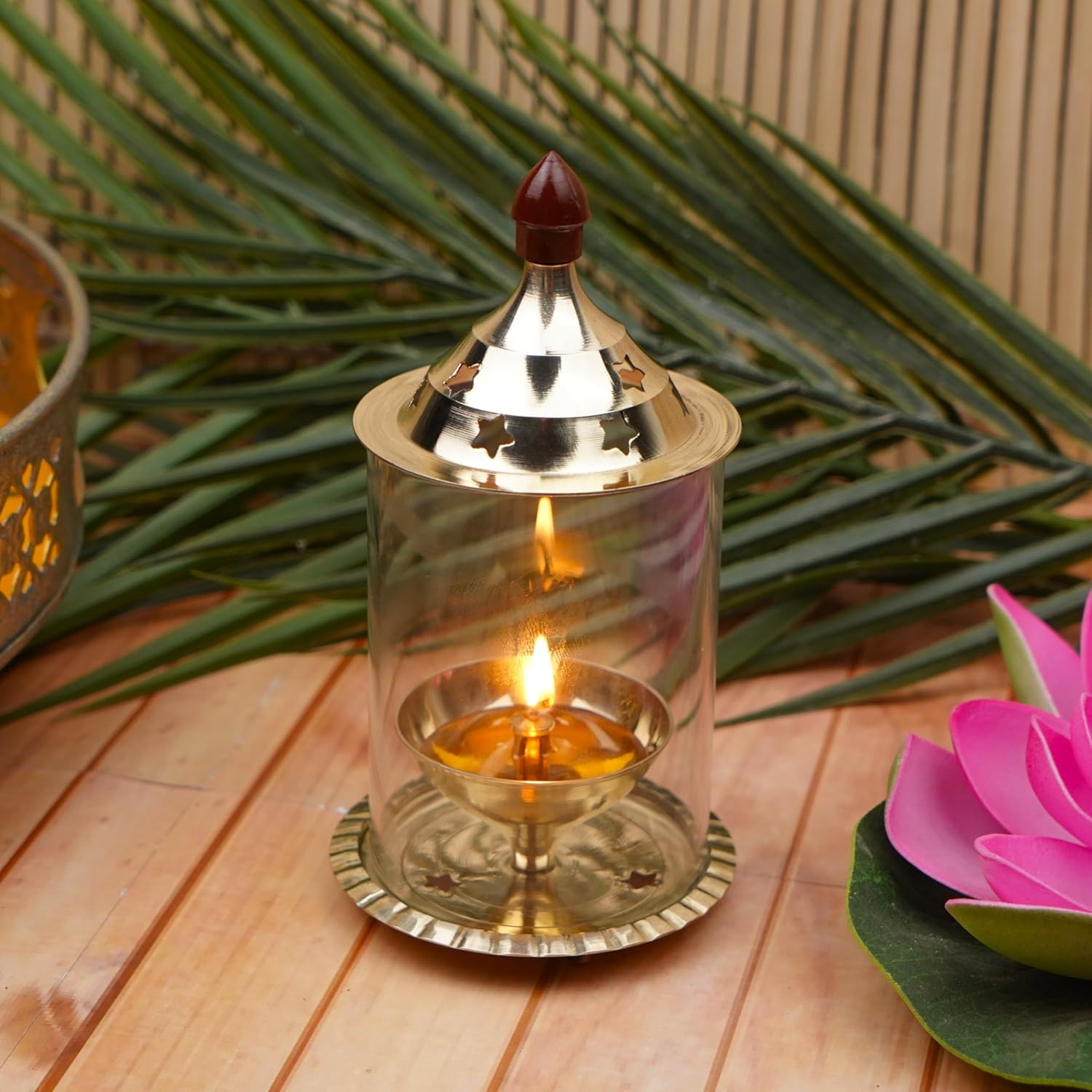 Gold Akhand Brass Diya For Continuous Lightning Puja