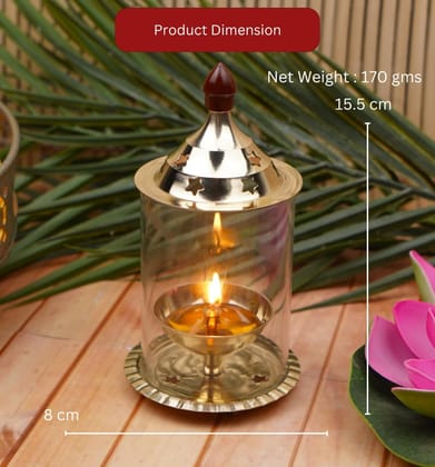 Gold Akhand Brass Diya For Continuous Lightning Puja